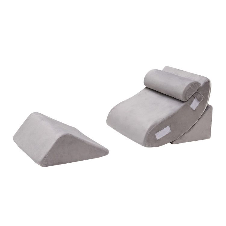 4 Pieces Bed Wedge Memory Foam Pillow for Back Neck and Leg Pain Relief