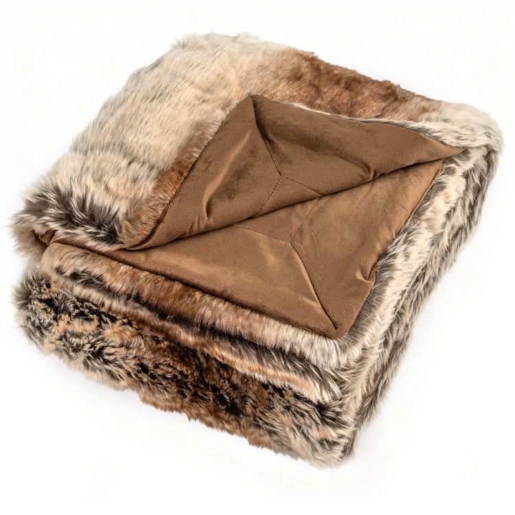 760GSM Soft Plush Fuzzy Luxury Faux Raccoon Fur Blanket for Sofa