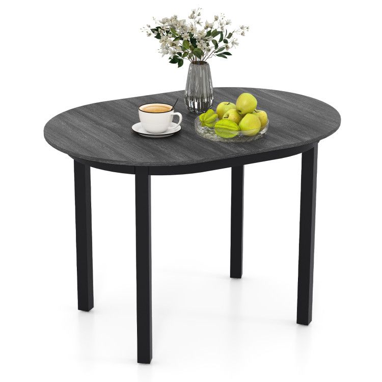 43 Inch Wooden Dining Table with Rubber Wood Legs for 2-4 People