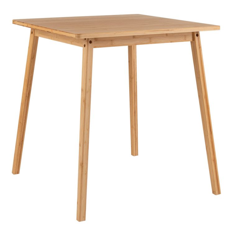27.5 Inch Square Bamboo Dining Table for 2-4 People