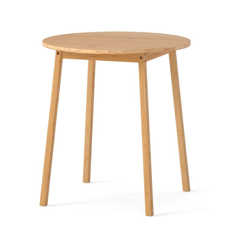 27.5 Inch Round Bamboo Dining Table for 2-4 Person