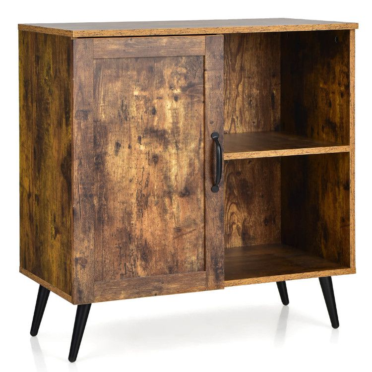 Mid-century Storage Cabinet with Single Door and Adjustable Shelves Mid-century Storage Cabinet with Single Door and Adjustable Shelves