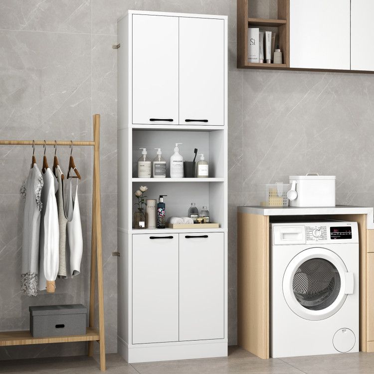 75 Inch Kitchen Pantry Cabinet Tall Cupboard with Doors and Shelves 75 Inch Kitchen Pantry Cabinet Tall Cupboard with Doors and Shelves
