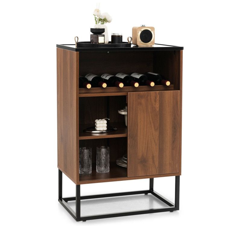 Wine Storage Cabinet Buffet Sideboard with Adjustable Shelf Sliding Door Wine Storage Cabinet Buffet Sideboard with Adjustable Shelf Sliding Door