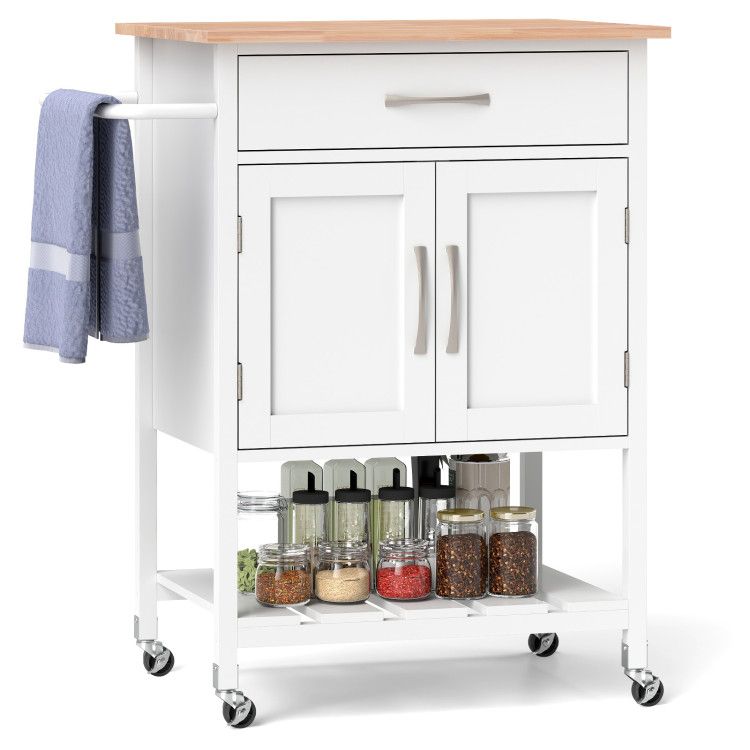 Rolling Kitchen Island Cart with Drawer and Towel Rack Rolling Kitchen Island Cart with Drawer and Towel Rack