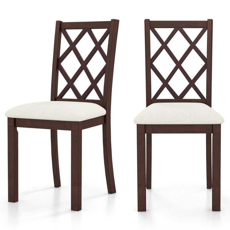 Dining Chair Set of 2 with Upholstered Seat Cushion and Rubber Wood Legs Dining Chair Set of 2 with Upholstered Seat Cushion and Rubber Wood Legs