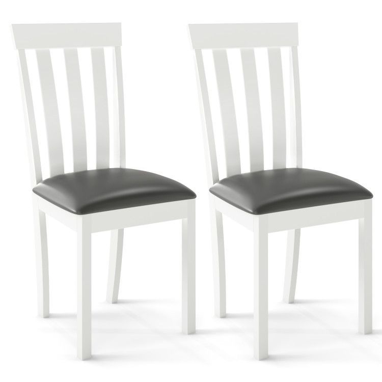 Dining Chair Set of 2 Upholstered Wooden Kitchen Chairs with Padded Seat and Rubber Wood Frame Dining Chair Set of 2 Upholstered Wooden Kitchen Chairs with Padded Seat and Rubber Wood Frame