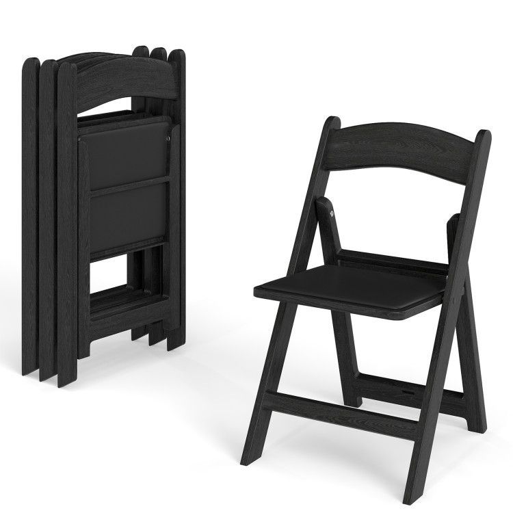 4 Pack Resin Folding Chairs with Padded Seat 4 Pack Resin Folding Chairs with Padded Seat