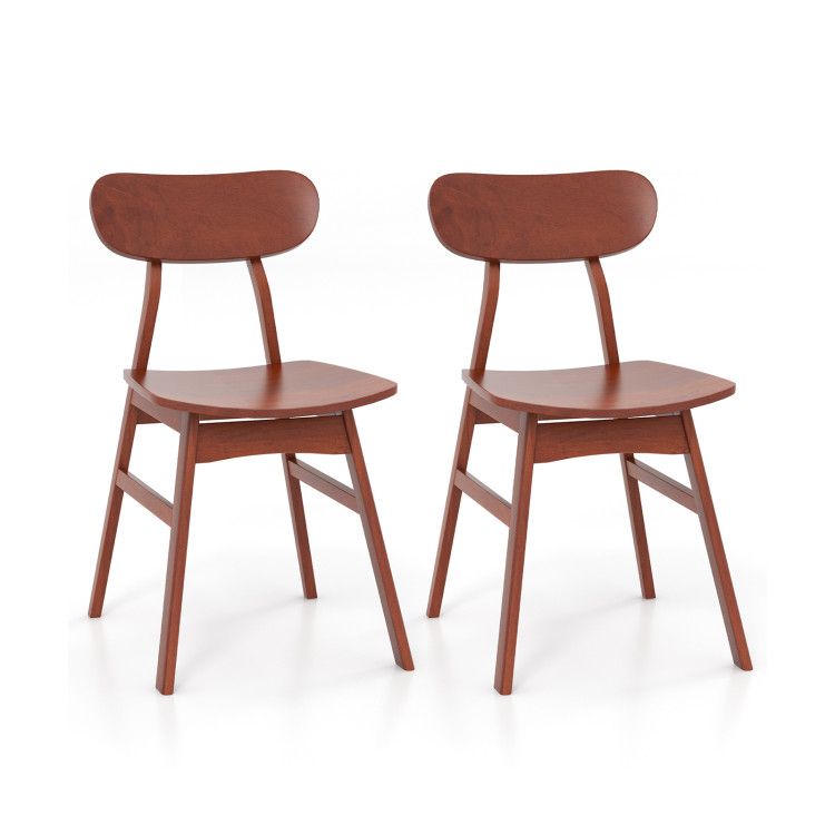 Set of 2 Modern Dining Chairs with Curved Backrest and Seat Set of 2 Modern Dining Chairs with Curved Backrest and Seat