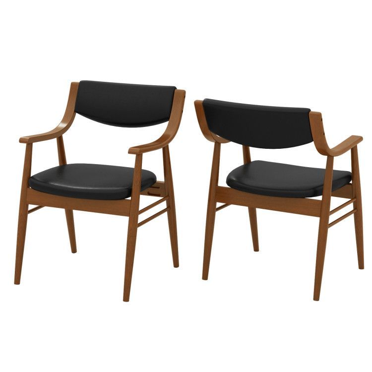 Wooden Dining Chair Set of 2 with Padded Seat and Back Wooden Dining Chair Set of 2 with Padded Seat and Back