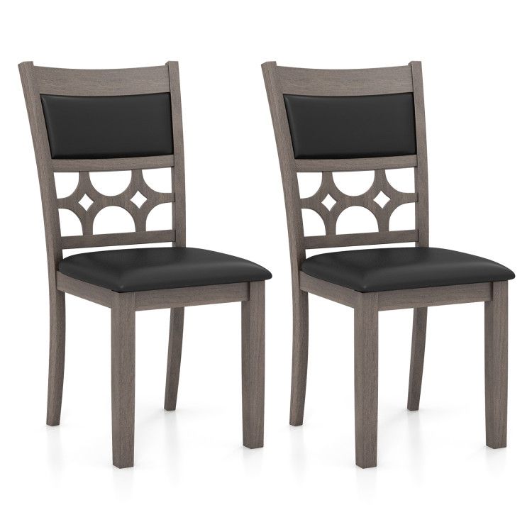 Upholstered Dining Chair Set of 2 with Padded Backrest and Seat Upholstered Dining Chair Set of 2 with Padded Backrest and Seat