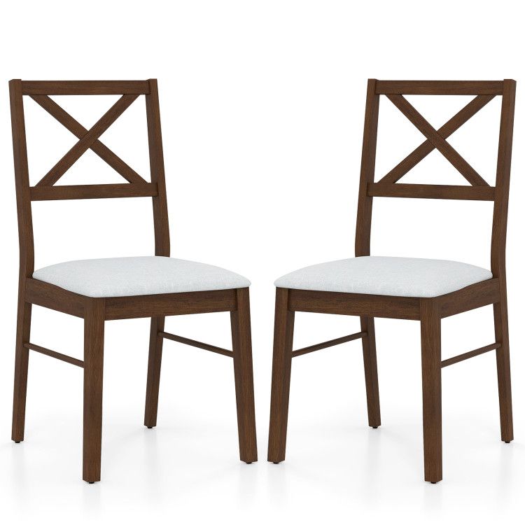 Upholstered Side Dining Chairs Set of 2 with Rubber Wood Frame Upholstered Side Dining Chairs Set of 2 with Rubber Wood Frame