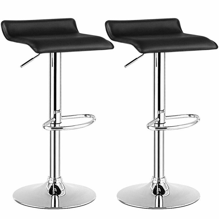 Set of 2 Modern Design Adjustable PU Leather Backless Bar Stools Set of 2 Modern Design Adjustable PU Leather Backless Bar Stools