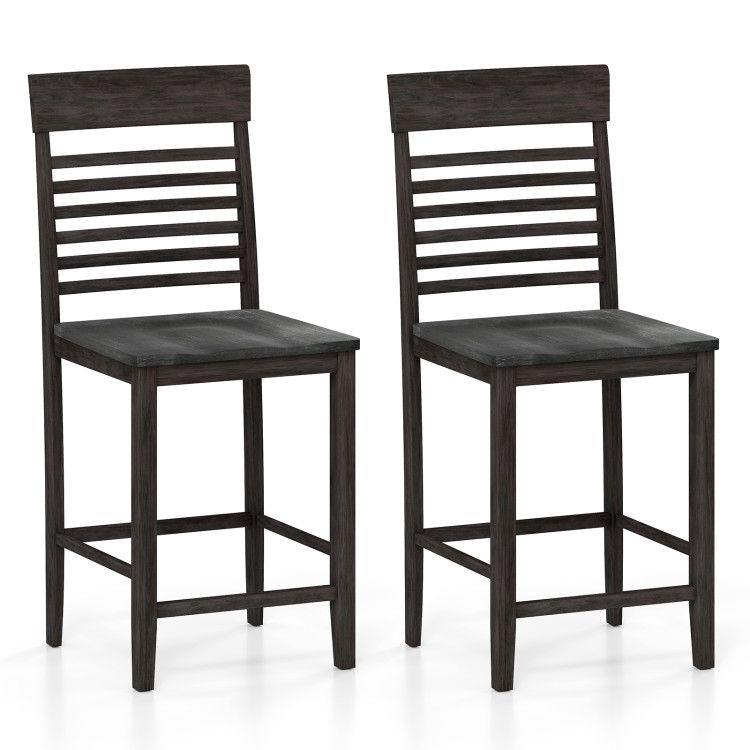 Dining Chair Set of 2 with Footrests and Solid Wood Frame Dining Chair Set of 2 with Footrests and Solid Wood Frame