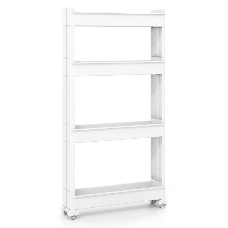 4-Tier Multifunctional Slim Storage Trolley with Detachable Trays 4-Tier Multifunctional Slim Storage Trolley with Detachable Trays