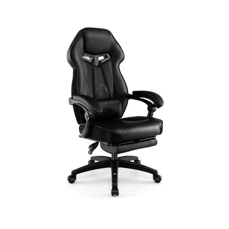 Gaming Chair Racing Style Swivel Chair with Footrest and Adjustable Lumbar Pillow Gaming Chair Racing Style Swivel Chair with Footrest and Adjustable Lumbar Pillow