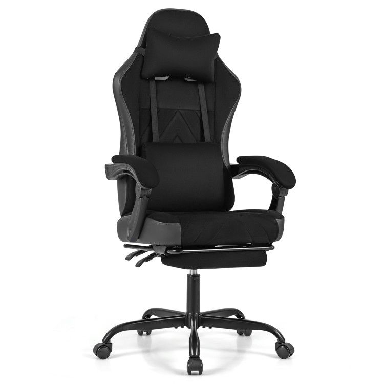Gaming Chair Height Adjustable Computer Chair with Headrest Lumbar Support Linkage Armrests Gaming Chair Height Adjustable Computer Chair with Headrest Lumbar Support Linkage Armrests