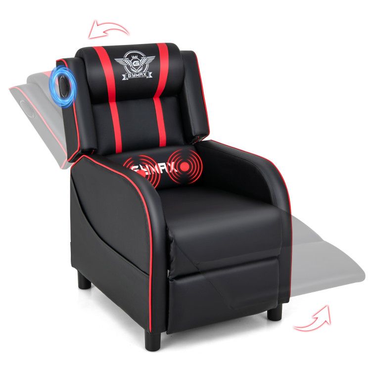 PU Leather Massage Gaming Recliner Chair with Side Pockets PU Leather Massage Gaming Recliner Chair with Side Pockets