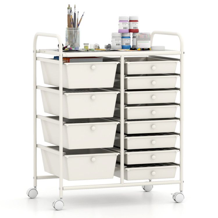 12-Drawer Utility Rolling Cart with Drawers Multi-Use Storage