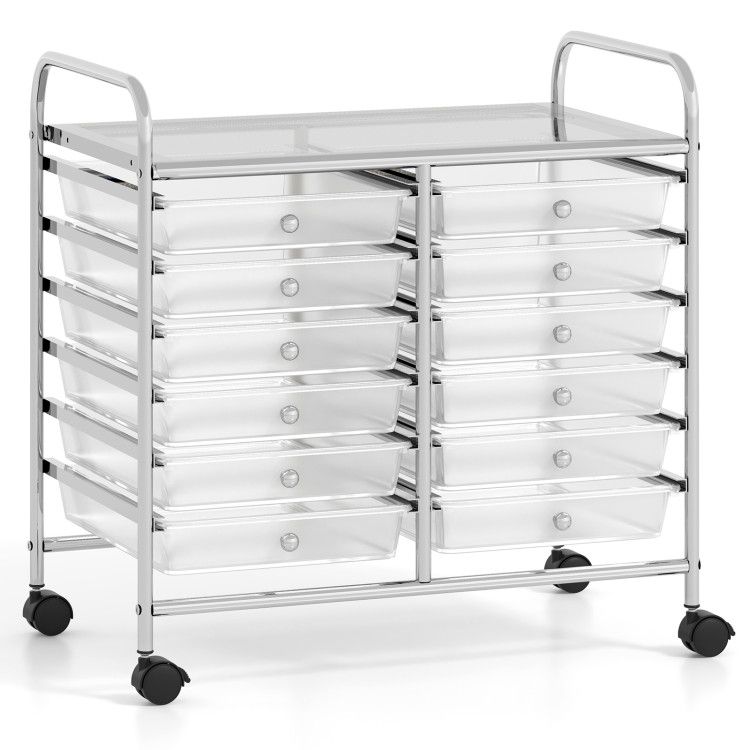 12 Drawers Rolling Storage Cart for Home and Office