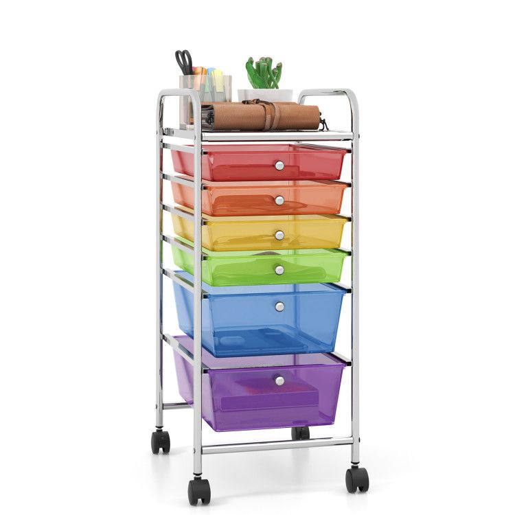 Multifunctional 6 Drawers Rolling Storage Cart Organizer Multifunctional 6 Drawers Rolling Storage Cart Organizer