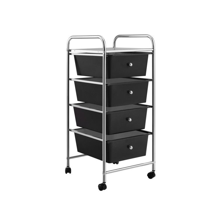 4-Drawer Cart Storage Bin Organizer Rolling with Plastic Drawers