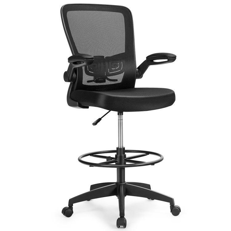 Height Adjustable Drafting Chair with Flip Up Arms for Home Office Height Adjustable Drafting Chair with Flip Up Arms for Home Office