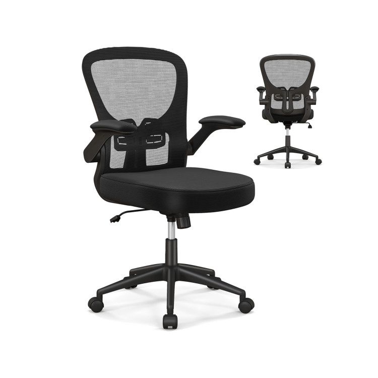 Adjustable Swivel Mesh Task Office Chair with Flip-Up Armrests Adjustable Swivel Mesh Task Office Chair with Flip-Up Armrests