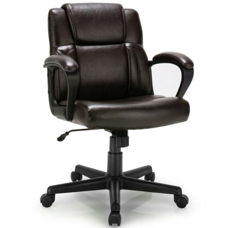 Adjustable Leather Executive Office Chair Computer Desk Chair with Armrest Adjustable Leather Executive Office Chair Computer Desk Chair with Armrest