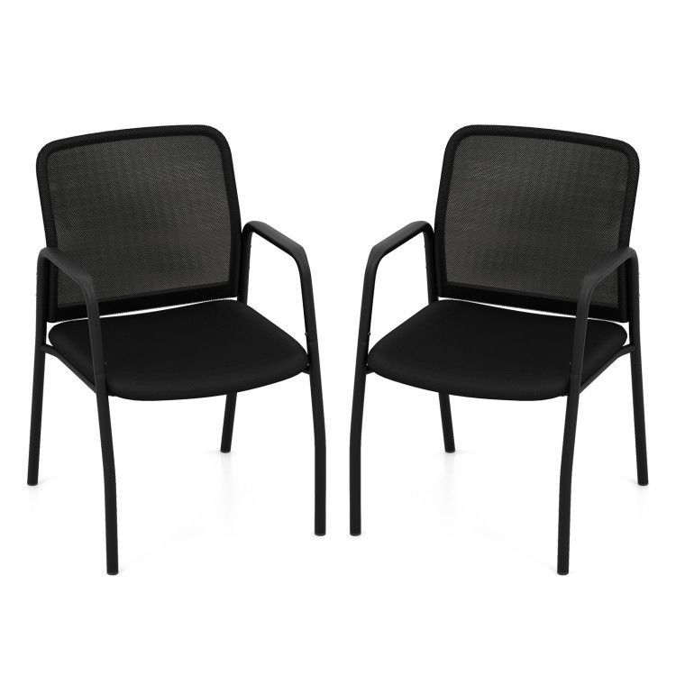 Waiting Room Chair Set of 2 Office Guest Chairs with Ergonomic Mesh Backrest Waiting Room Chair Set of 2 Office Guest Chairs with Ergonomic Mesh Backrest