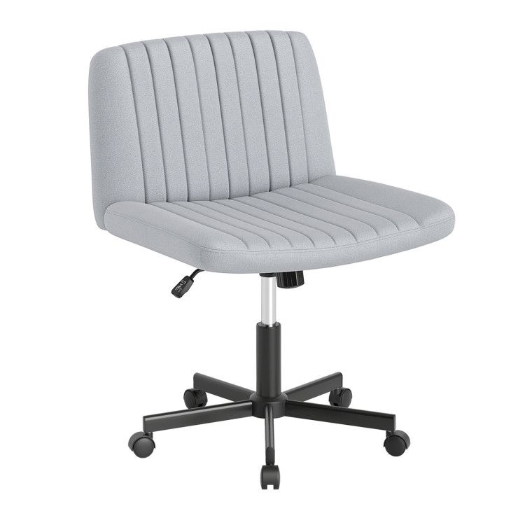 Criss Cross Chair with Wheels Cross-Legged Swivel Desk Chair with Soft-Padded Wide Seat