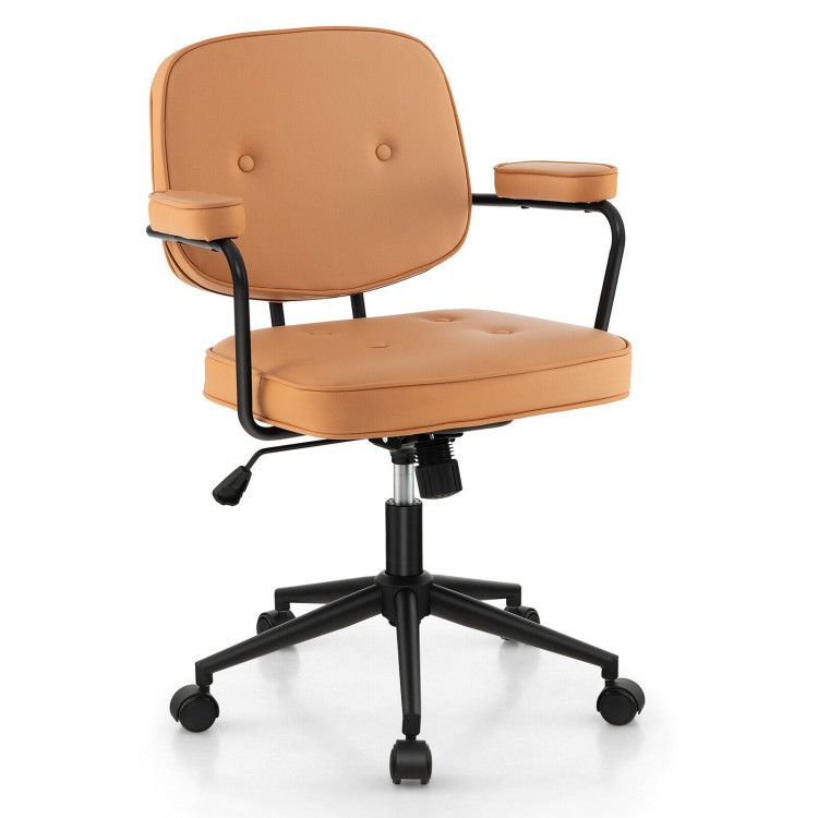 PU Leather Office Chair with Rocking Backrest and Ergonomic Armrest PU Leather Office Chair with Rocking Backrest and Ergonomic Armrest