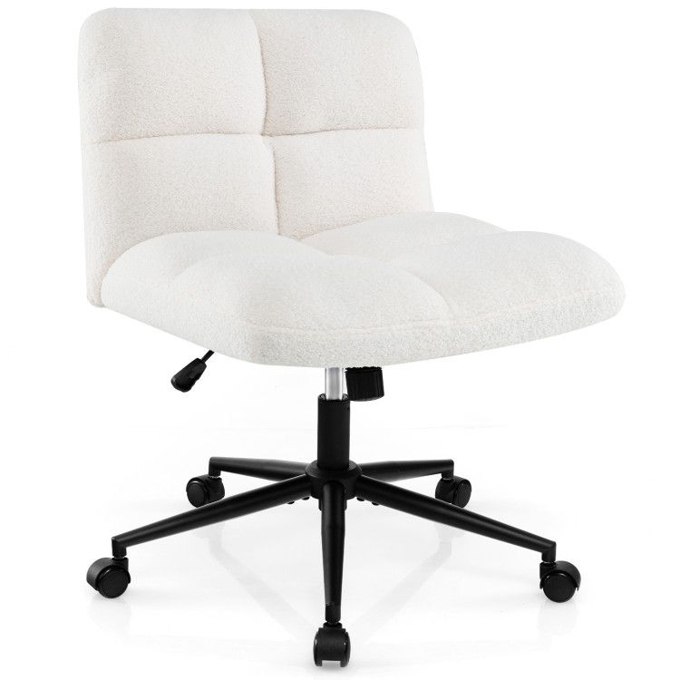 Cross Legged Chair with Wheels with Padded Seat Adjustable Height for Bedroom Study