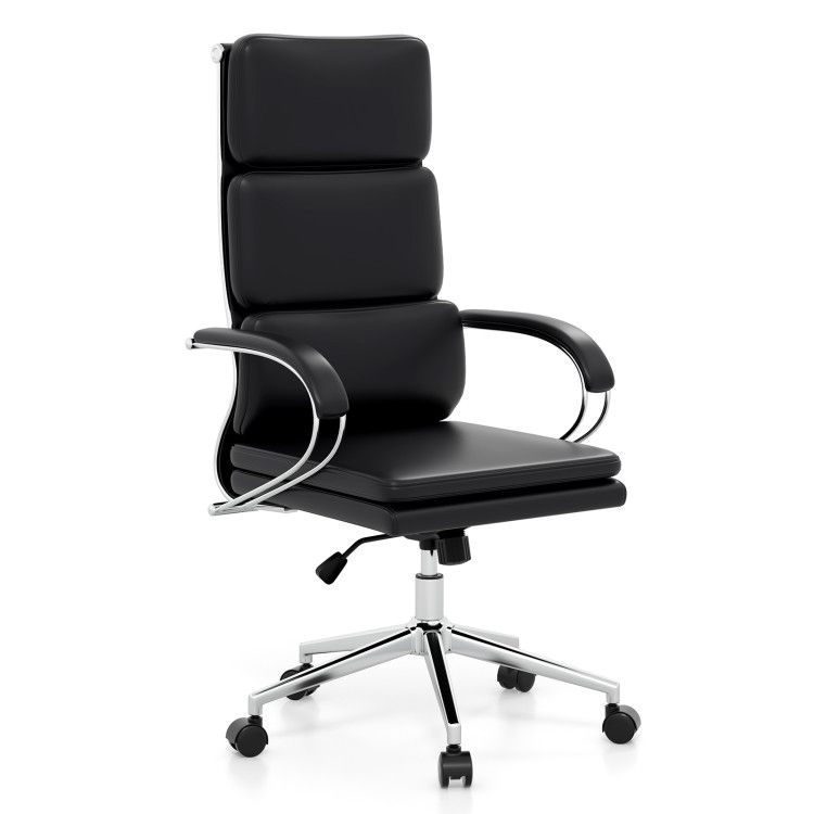 Ergonomic Leather Office Chair with Adjustable Height and Rocking Function Ergonomic Leather Office Chair with Adjustable Height and Rocking Function
