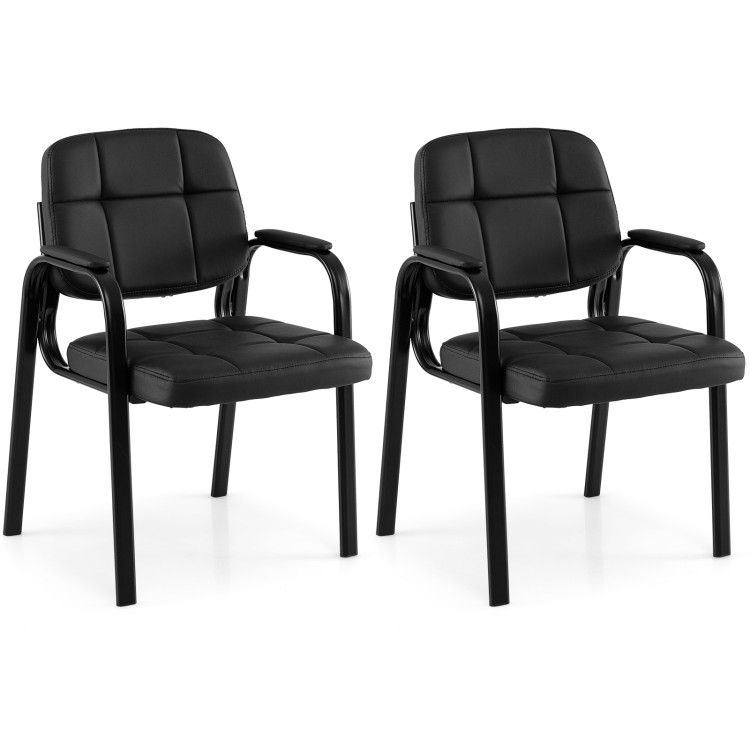 Leather Office Reception Chairs Waiting Room Guest Chairs Set of 2/4