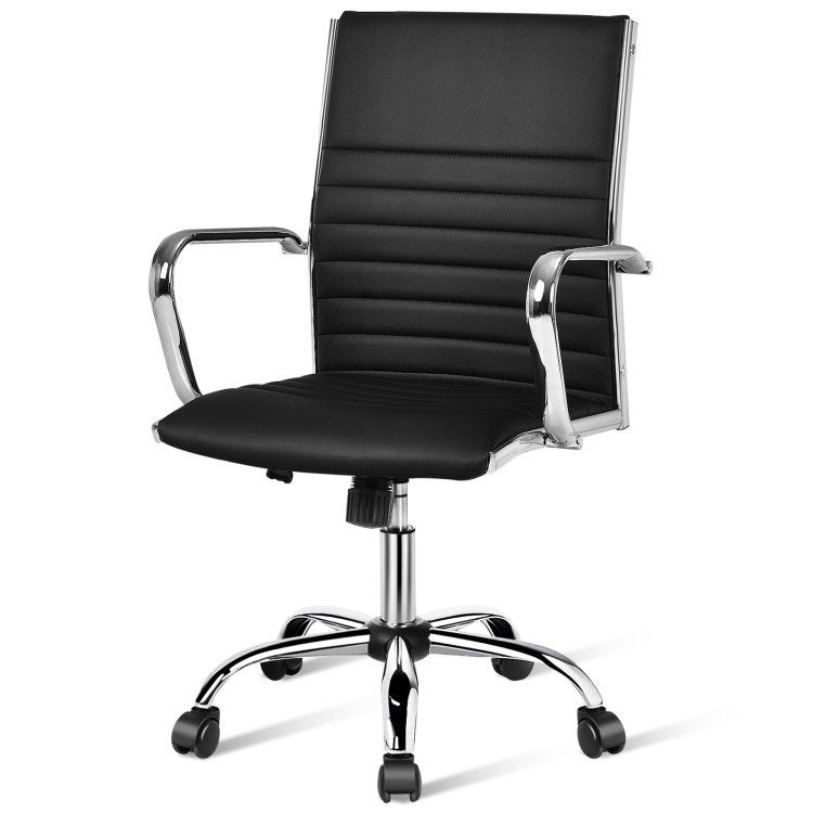 High Back Ribbed Office Chair with Armrests High Back Ribbed Office Chair with Armrests