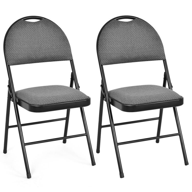 2/4 Pieces Padded Folding Office Chairs with Backrest
