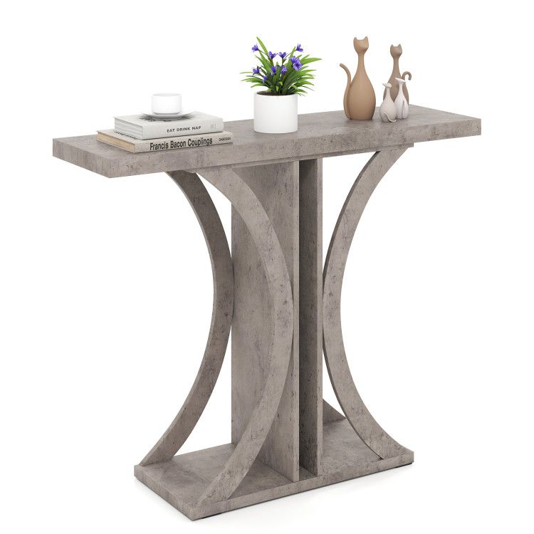 Console Table 39.5 Inch Rectangular Entryway Table with Geometric Frame