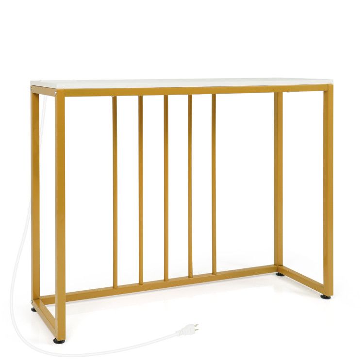 39 39"Modern Console Table with Built-in Charging Station