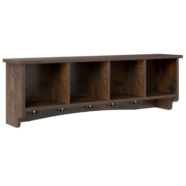 Hanging Entryway Shelf Coat Rack Wall Mounted Storage Cabinets
