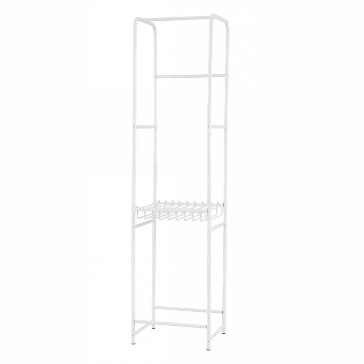 Slim Coat Rack Freestanding Garment Organizer with 8 Hanging Rods