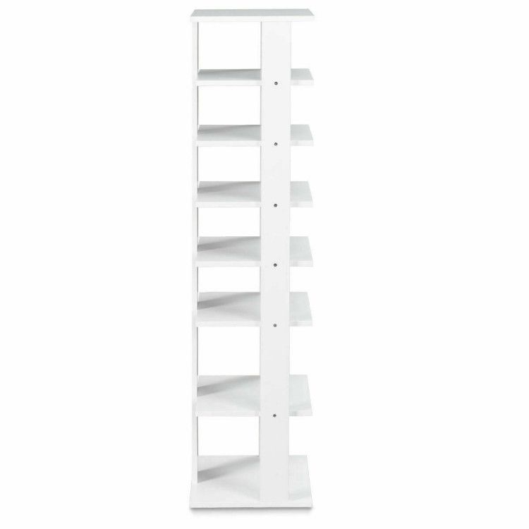 7-Tiers Vertical Wooden Space Saving Shoe Rack for Front Door