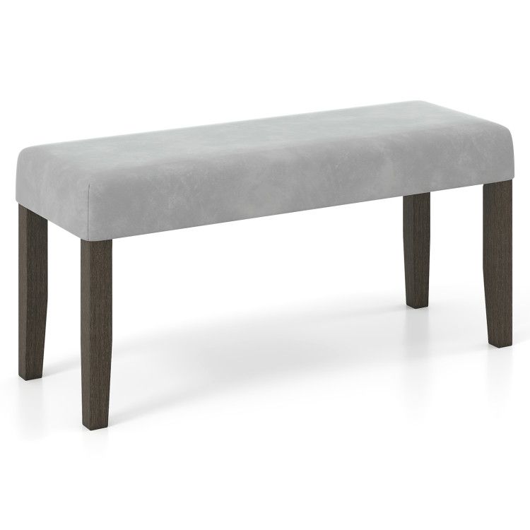End of Bed Bench with Padded Seat and Solid Wood Legs
