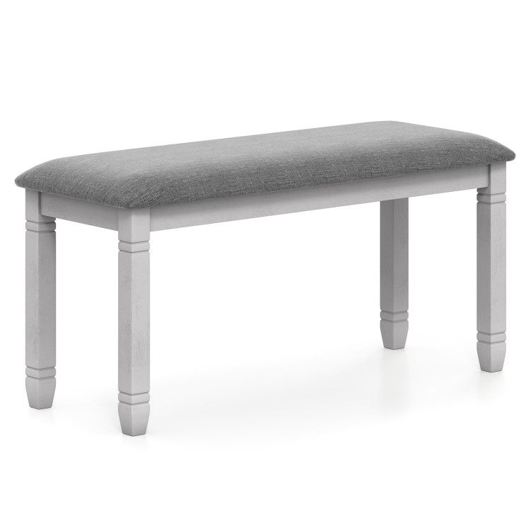 Upholstered Bedroom Bench with Padded Seat and Solid Wood Legs