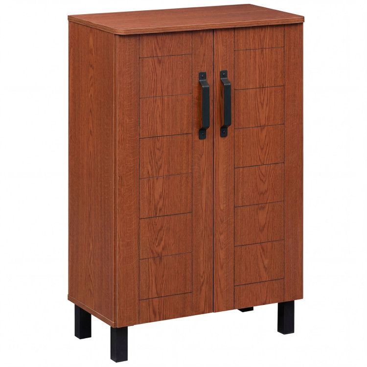 5-Tier Shoe Storage Cabinet Freestanding Wooden Shoe Rack Organizer