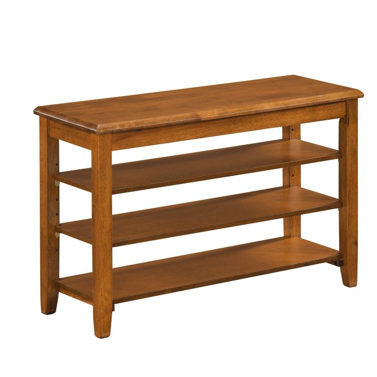 3-Tier Shoe Rack Bench with Adjustable Shelves for Entryway and Living Room
