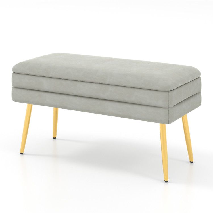 Velvet Upholstered Storage Bench with Removable Top Velvet Upholstered Storage Bench with Removable Top