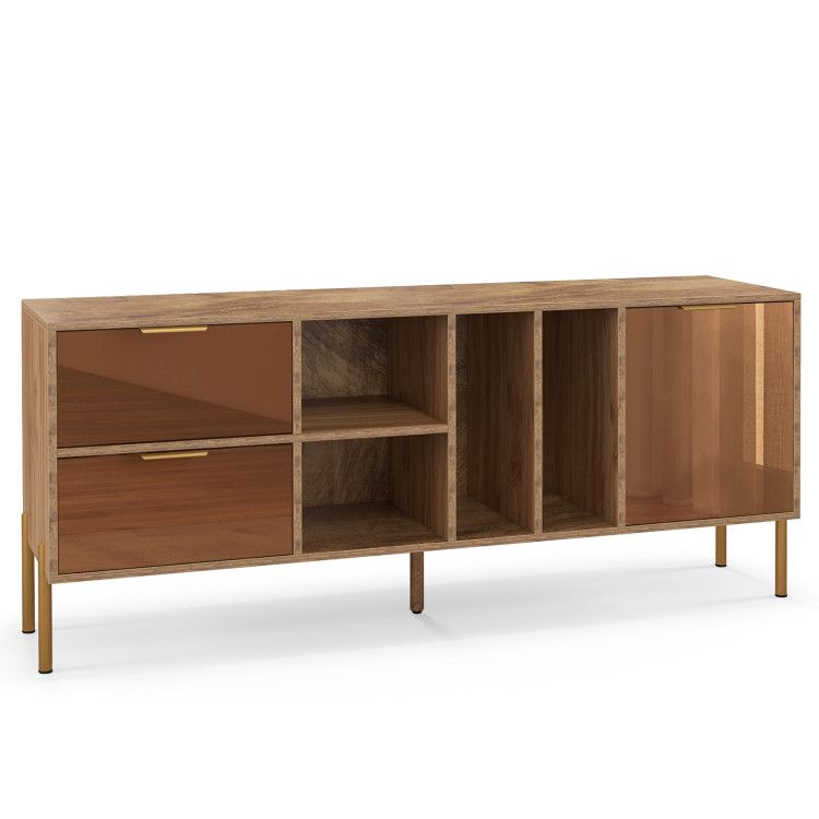 Mirrored Buffet Cabinet with 2 Drawers and 1 Door for Living Room Mirrored Buffet Cabinet with 2 Drawers and 1 Door for Living Room