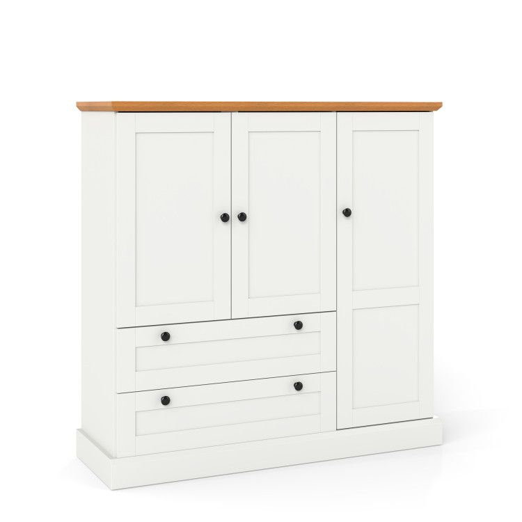 47.5 Inch Kitchen Freestanding Storage Cabinet with 3 Doors and 2 Large Drawers 47.5 Inch Kitchen Freestanding Storage Cabinet with 3 Doors and 2 Large Drawers