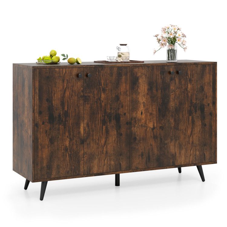 Buffet Sideboard Mid Century Modern Storage Cabinet with Adjustable Shelves